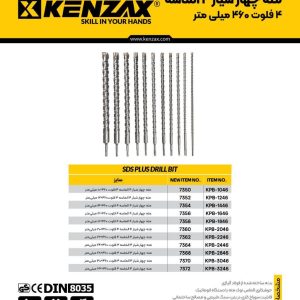 مته 4 شیار چهر الماسه 4 فوت 46*30 KENZAX کنزاکس KPB-3046